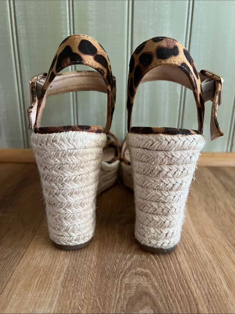 Leopard Print Espadrille Wedge Sandals - LIKE NEW!